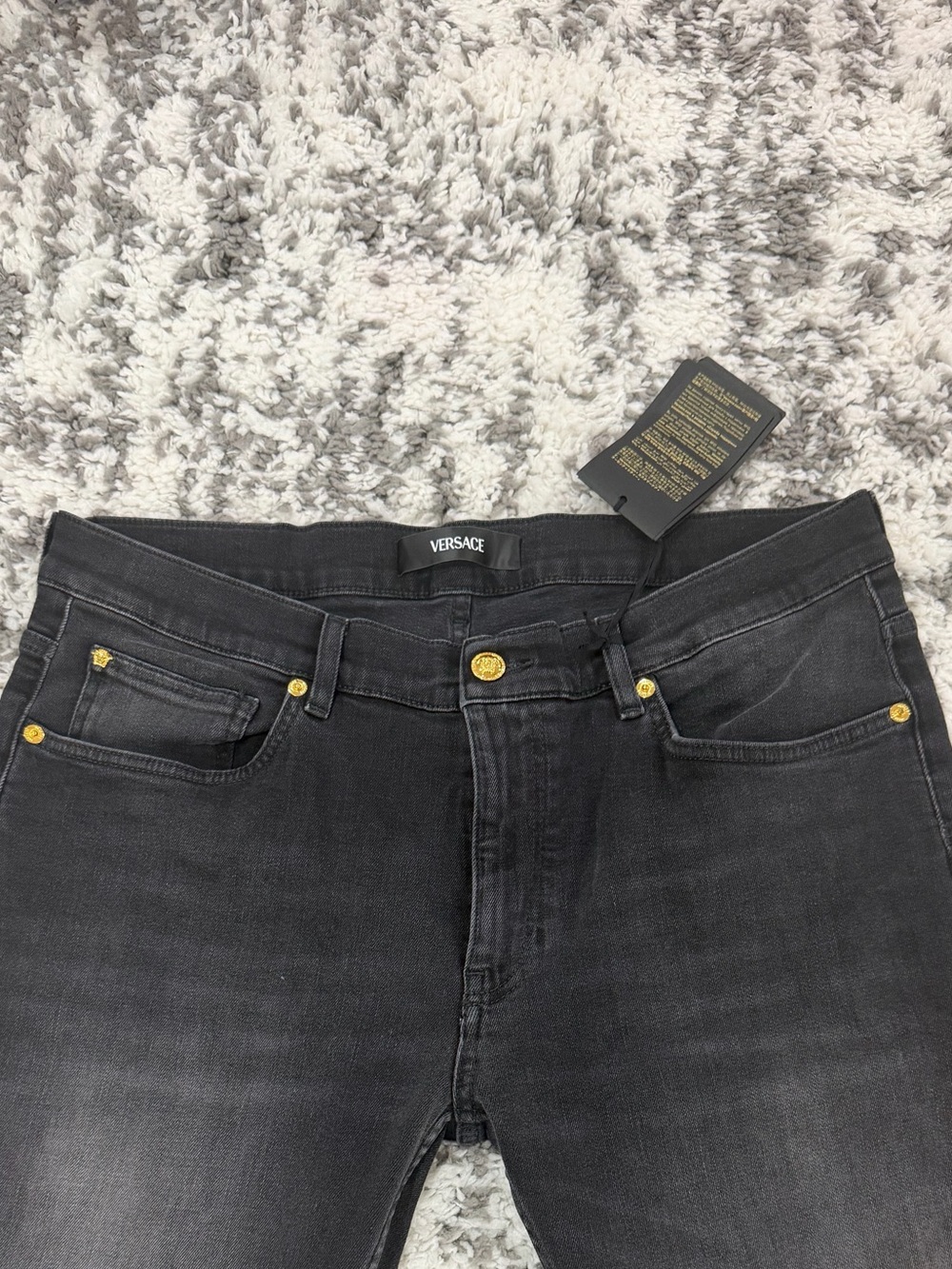 Versace Medusa Skinny Jeans Black Gold Men’s Size 36 NWT - Picture 5 of 10